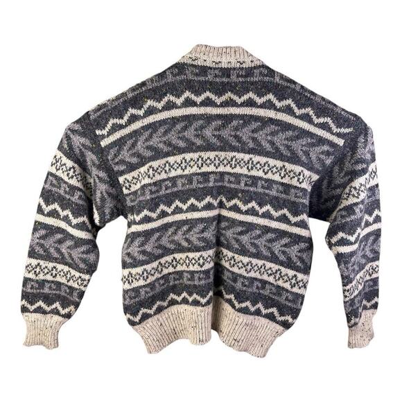 VINTAGE Peter England Wool Sweater Adult XL Thick Cable Knit Crew Neck Fisherman - Picture 4 of 11